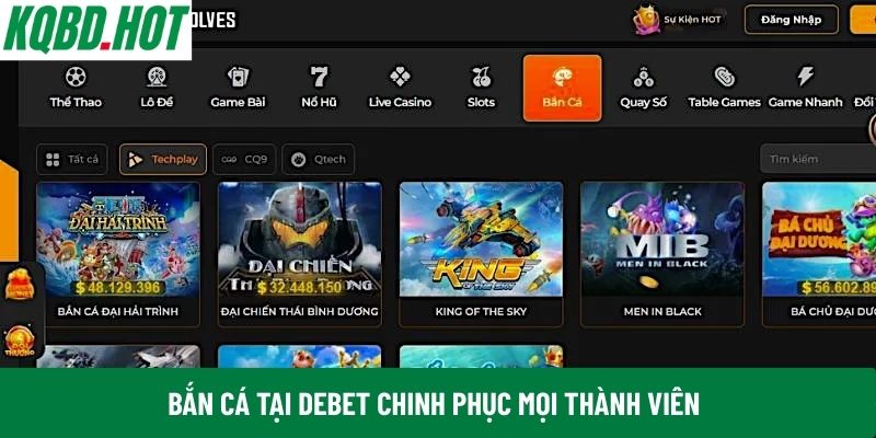 Bắn cá tại Debet chinh phục mọi thành viên