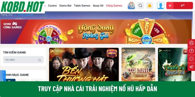 Truy cập nhà cái trải nghiệm nổ hũ hấp dẫn